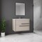 Homeroots 24" Tan Wood Floating Bathroom Vanity With White Sink And Two Drawers 624082 - alternate 2