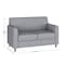 Flash Furniture HERCULES Diplomat Gray LeatherSoft Loveseat with Clean Line-Stitched Frame and Chrome Legs BT-827-2-GY-CHR-GG - alternate 5