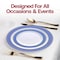 Smarty Had A Party 7.5" White with Gold Spiral on Blue Rim Plastic Appetizer/Salad Plates (120 plates), 120PK 677BG-CASE - alternate 4