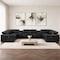 Homeroots Black Leather Modular U Shaped Eight Piece Corner Sectional With Console 643908 - alternate 4