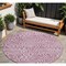 Homeroots 8' Plum And Ivory Round Abstract Washable Indoor Outdoor Area Rug 599006 - alternate 1