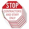 Signmission Stop Contractors and Staff Only, 4 inch X 4 inch, Vinyl Decal, 5PK OC-D-5PACK-4-237 - alternate 1