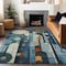Homeroots 9' X 12' Blue Ivory And Copper Geometric Washable Indoor Outdoor Area Rug 604504 - alternate 3
