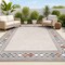 Jonathan Y Sebastian High-Low Modern Diamond Border Brown/Ivory 5 ft. x 8 ft. Indoor/Outdoor Area Rug HWC102A-5 - alternate 1