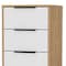 Homeroots 18" White and Natural Five Drawer Standard Chest 534960 - alternate 3