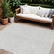 Homeroots 8' X 10' Silver And Gray Abstract Washable Indoor Outdoor Area Rug 599013 - alternate 1
