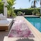 Homeroots 8' Runner Pink Abstract Washable Non Skid Indoor Outdoor Runner Rug 559596 - alternate 6