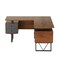 Homeroots 59" Walnut Wood and Stainless Steel L Shape Computer Desk With Two Drawers 723747 - alternate 3