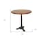 Homeroots 30" Chestnut And Black Rounded Solid Wood And Iron Pedestal Base Dining Table 517761 - alternate 3