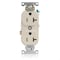 Leviton Straight Blade Receptacle, 5-20R, 20 A, 125V AC, Flush Mount, Self-Grounded TBR20-T - alternate 1