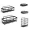 Fab Glass And Mirror 5-Pack Shower Caddy, Black - Shower Organizer & Shelves for Efficient Storage, Bathroom Caddy f CDY5-BL - alternate 1