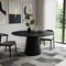 Homeroots 60" Black Solid Wood Pedestal Base Round Top Dining Table 721066 - alternate 3