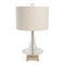 Homeroots 26" Clear Glass LED Table Lamp With Beige Drum Shade 528684 - alternate 7