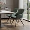Homeroots Set of Two Green and Black Faux Leather and Wood Dining Arm Chairs, 2PK 716265 - alternate 3