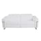 Homeroots 83" White Italian Leather USB Reclining Sofa With Chrome Legs 482207 - alternate 4