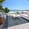 Homeroots 5' X 8' Navy and Black Oriental Washable Non Skid Indoor Outdoor Area Rug 563830 - alternate 7