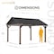 Sunjoy Kinzie 13 ft. x 13 ft. Hardtop Gazebo With Pergola Awnings A102017900 - alternate 4