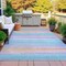Homeroots 3' X 5' Lavender Sky Blue And Beige Striped Washable Indoor Outdoor Area Rug 631215 - alternate 4