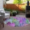 Homeroots 8' Purple Lilac And Green Round Village Houses Washable Indoor Outdoor Area Rug 577873 - alternate 4