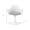 Homeroots White Heavy Duty Plastic Swivel Dining Arm Chair With Gray Faux Leather Cushion 520276 - alternate 4