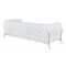 Homeroots 93" White Italian Leather Chesterfield Sofa With Silver Legs 476530 - alternate 6