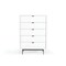 Homeroots 30" White Solid Wood Five Drawer Chest 473071 - alternate 1