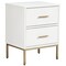 Homeroots 26" Solid Wood and Wood Two Drawer Nightstand 399257 - alternate 1