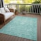 Homeroots 3' X 5' Aqua And Ivory Damask Washable Indoor Outdoor Area Rug 603353 - alternate 6