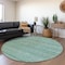 Homeroots 8' Turquoise And Aqua Round Striped Washable Indoor Outdoor Area Rug 615382 - alternate 4