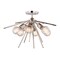 Vaxcel Estelle 6-Light 24 in W Polished Nickel Mid-Century Modern Sputnik Semi Flush Ceiling Fixture C0161R - alternate 1