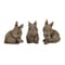 Homeroots Set of Three Brown Resin Bunny Outdoor Statues 721386 - alternate 1