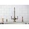 Kingston Brass Two-Handle Single-Hole Kitchen Faucet with Brass Sprayer, Antique Brass KS1763ALBS - alternate 2