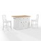 Crosley Julia Wood Top Island W/X-Back Stools KF30067WH-WH - alternate 1