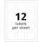 Avery Inkjet Label, 2 in Label W, 2 in Label H, 12 Labels per Sheet White 7278260526 - alternate 3