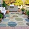 Homeroots 5' X 8' Khaki Fern Green And Teal Blue Geometric Washable Indoor Outdoor Area Rug 630580 - alternate 5