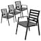 Leisuremod Chelsea Modern Patio Dining Armchair in Aluminum with Removable Cushions, Black, 4PK CC20BL-BL4 - alternate 1