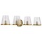 Nuvo Valentine, 4 Light Vanity, Vintage Brass Finish, Hammered Glass 60/8264 - alternate 5