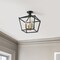 Jonathan Y Plains 12" 4-Light Modern Farmhouse Metal Open-Frame Pagoda LED Semi Flush Mount Mini Lantern, Dark G JYL7610H - alternate 4