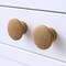 Homeroots Set of Two Brown Wood Classic Round Drawer Pull Knobs, 2PK 476576 - alternate 4