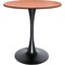 Leisuremod Bristol 27 in Round Dining Table with MDF Wood Top and Black Iron Pedestal Base BTBL-27CBR - alternate 4