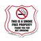 Signmission No Smoking Shield Sign This Is A Smoke F, 18 inch X 18 inch, Plastic Sign, 2PK SHI-P-2PACK-18-402 - alternate 1