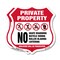Signmission Private Property Shield Sign No Skateboa, 12 inch X 12 inch, Aluminum Metal Sign, 2PK SHI-A-2PACK-12-442 - alternate 1