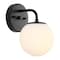 Jonathan Y Louis Parisian Globe 5.75" 1-Light Metal/Frosted Glass Modern Contemporary LED Vanity Light, Black JYL3534B - alternate 1