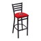 Holland Bar Stool Co 30" Blk Wrinkle Western Kentucky Stationary Bar Stool, Ladder Back L00430WestKy - alternate 1
