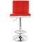 Elama 2 Piece Faux Leather Tufted Bar Stool in Red and White with Chrome Base ELM-742-RED-WHT - alternate 3
