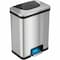 Hls Commercial 13 gal Rectangular Indoor Metal Can, Silver, Pedal Sensor Lid, Stainless Steel, 11.75 in HLS13SB - alternate 1