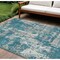 Homeroots 9' X 12' Teal Blue Gray And Ivory Abstract Washable Indoor Outdoor Area Rug 598002 - alternate 1