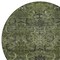 Homeroots 8' Olive Green And Charcoal Round Damask Washable Indoor Outdoor Area Rug 603331 - alternate 6