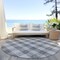 Homeroots 8' Gray And Charcoal Round Plaid Washable Indoor Outdoor Area Rug 595483 - alternate 4