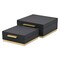 Homeroots Set of Two Black And Gold Square Nesting Decorative Storage Boxes With Lids, 2PK 712922 - alternate 6
